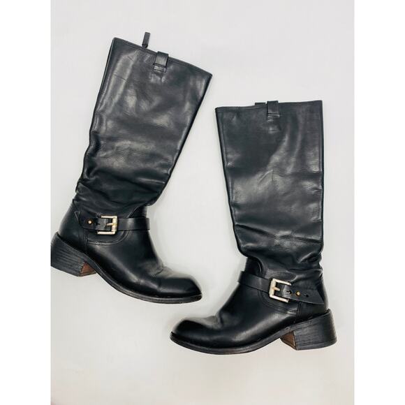 Rag & Bone 38.5 black leather tall boots - Picture 1 of 6